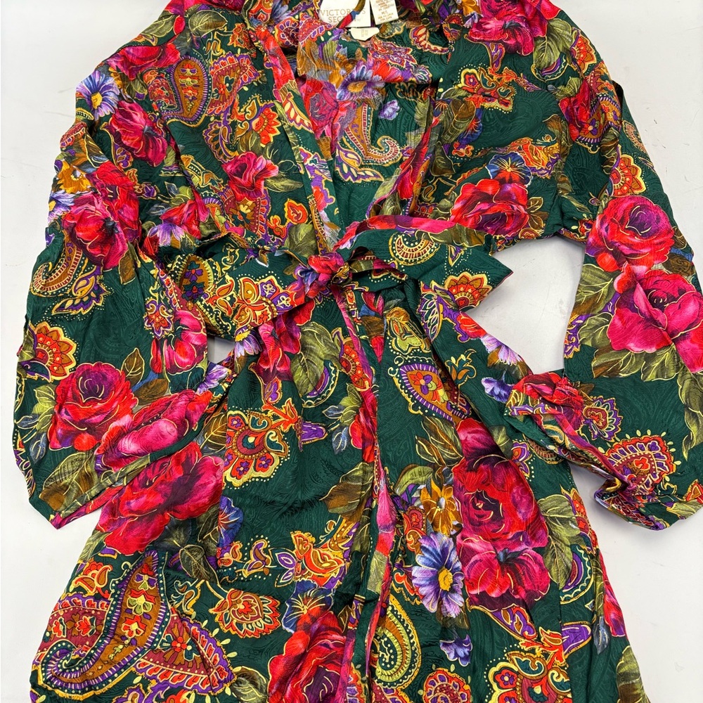Victoria’s Secret Silk Floral Paisley Kimono Robe
